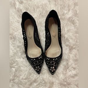 Nicholas Kirkwood Lasercut Suede Leather Metallic Heel Pumps